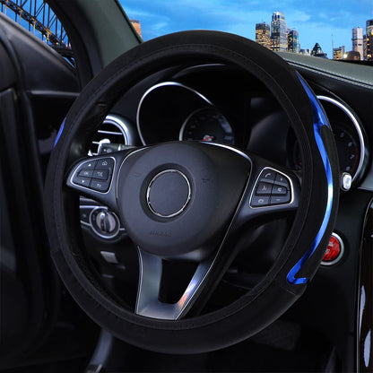 Shiny Skin PU Leather Dynamic Car Accessories without Inner Ring Steering Wheel Cover Suitable for 14.5-15inch