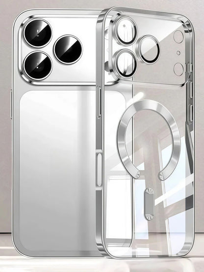 Proteção de Câmera Capa Luxo Transparente com Galvanoplastia TPU Macio Proteção contra Quedas com Capa de Telefone Magnética Para iPhone17Pro Max/17Pro/Air/17