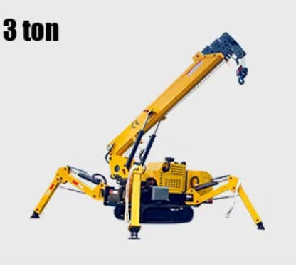 CE EPA Engine 3 Ton Spider Crane Full Hydraulic Telescopic Boom Mini Crawler Mobile 360° Rotating Spider Crane