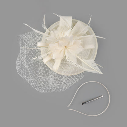 Chapéu Fascinator Fancy Feather Chapéu de Kentucky Derby Colorido Fancy Festa do Chá Tiara de Flores Chapéu Alto Feminino Chapéu de Igreja com Véu