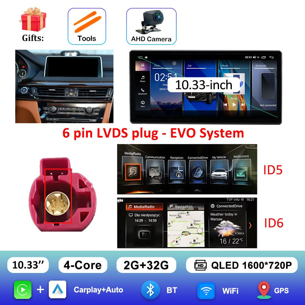 para BMW X5 F15 X6 F16 2014 - 2018 Sistema NBT/EVO Rádio Multimídia para Carro Android 15 GPS Navegação 4G BT Carplay Auto Ferramentas