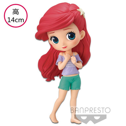 Bandai Disney A Pequena Sereia Anime Qposket Personagens Ariel Linha Glitter Boneco de Ação Modelo Colecionável Brinquedos Presente de Aniversário