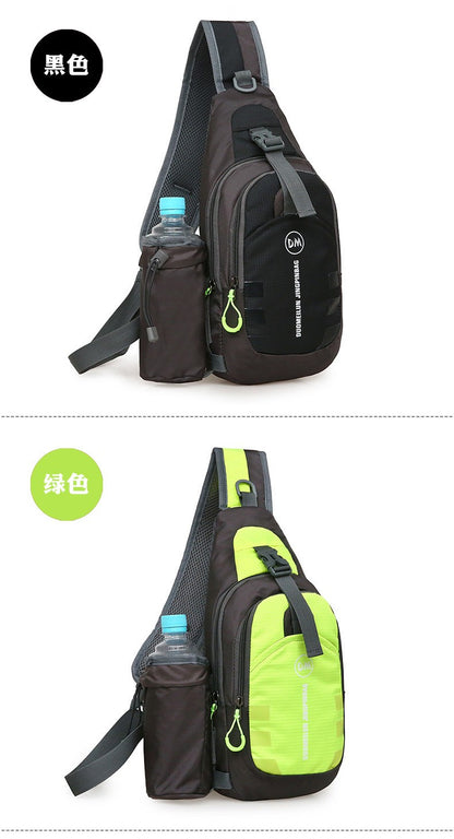 Men's Casual Crossbody Bag Unisex Outdoor Water Bottle Shoulder Bag Multi-functional Travel Waist Bag Fashion Men's Chest Bag Ox