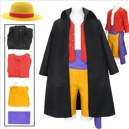 Anime Monkey D Luffy Cosplay  Wano Country Onigashima Chapter LMen's Clothing Cloths Halloween Carnival Costume For Adult