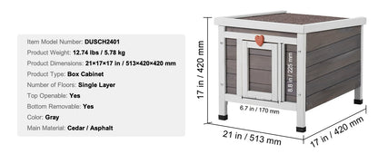 SucceBuy Casa de Gatos Externa à Prova de Intempéries, Abrigo para Gatos Selvagens, Casa de Madeira Externa para Gatos e Coelhos com Isolamento Total de Espuma