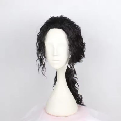Peruca ou óculos de cosplay do Michael Jackson MJ Peruca sintética cacheada longa preta Acessórios para perucas de cosplay de Halloween