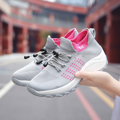 Oiaano Barefoot Womens Walking Shoes GreySock Casual Ladies Fashion Sneakers Comfort Slip On Air Cushion Platform Lightweight