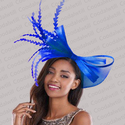 White Church Fascinator Women Wedding HAT Bow Feathers Headwear Elegant Bride Marriage Pillbox Cap Party Headpiece For Ladies