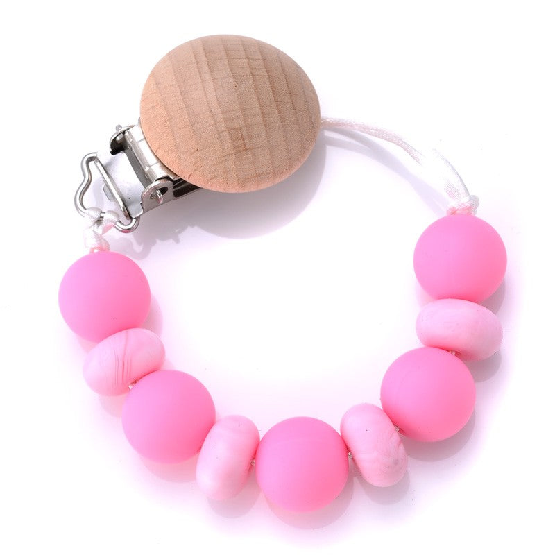 New Silicone Beads Dummy Clip Holder Soother Pacifier Clips Chain for Baby Teething Toys Chew Gifts Accessories BPA Free