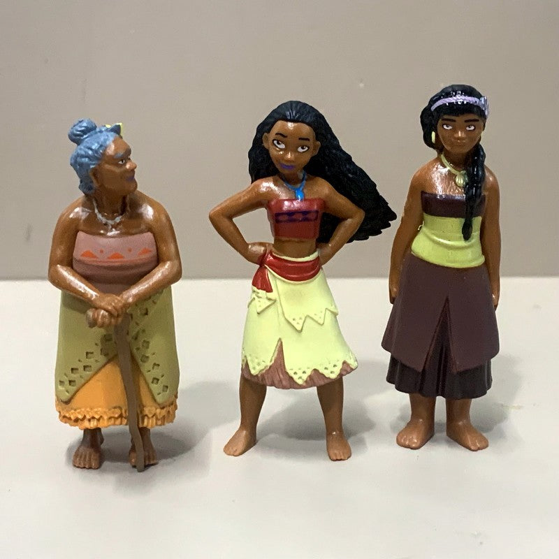 Lot 10pcs/Set  5-8CM Disney Moana Princess Moana Cheif Tui Maui Grandma Tala Pua Pig Rooster Kakamora Action Figures Decoration
