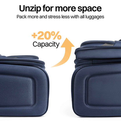 Expandable Luggage Set 2 Piece Softshell Suitcase 20inch Carry-on Luggage & 28inch Checked Luggage for Travel or Business