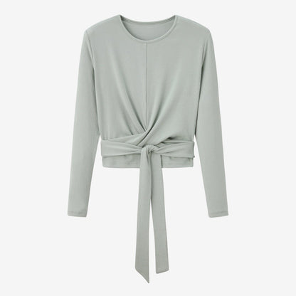 AS 2025 summer ribbing closed-fit wrap tops + Aline dress high Stretch matching