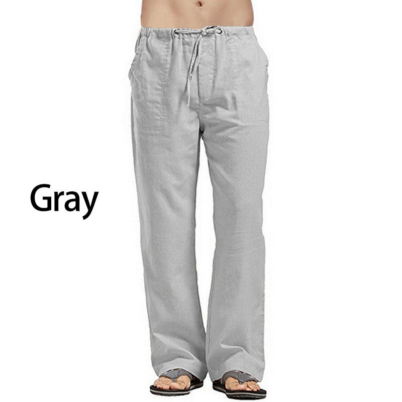 Fashion Mens Linen Wide Pants Korean Trousers Oversize Sports Streetwear Male Spring Yoga Pants Casual Men Clothing Sweatpants