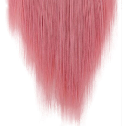 Extensões de Cabelo com 7 Presilhas, Longo, Liso, Rosa, 60CM, Cabelo Sintético Natural, Uso Diário, Aplique para Mulheres