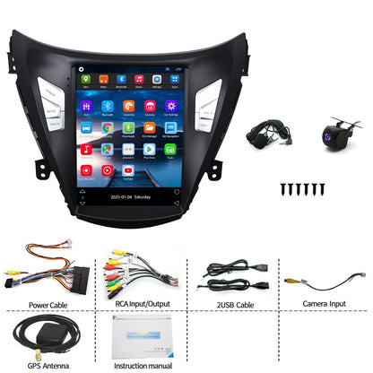 For 2011-2013 Hyundai Elantra Android 14 car navigation 9.7-inch built-in CarPlay+Android Auto/4+64G+AHD camera + microphone