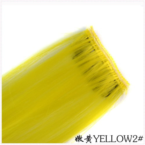 LIHUI Longo Liso Colorido Aplique de Cabelo Extensões de Cabelo com Clipe Mechas Arco-Íris Destaque Cabelo Sintético Rosa em Clipe
