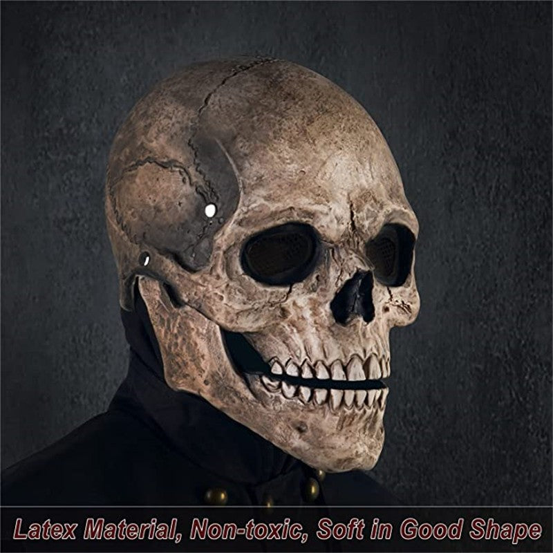 Full Head Skull Mask Carnival Adults Realistc Anonymous Halloween Moveable Mouth Jaw Anime Horror Helmet Skeleton Headgear Masks