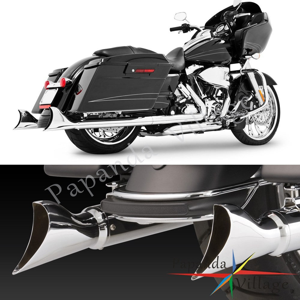 Old School Chrome 33/36/39/42 inch Fishtail Exhaust Mufflers For Harley Softail FLS FLSS FXSTDI  FXCW  FLSTFBS 2007 - 2017
