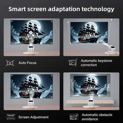 Aepuosem A2pro Android Projector - 4K/1080P, Dual Screen, Touch Control, Home Cinema, Gaming & Singing