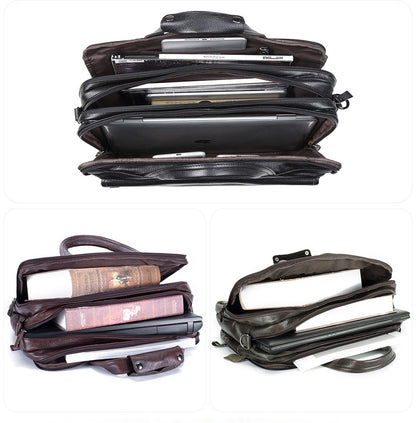 JOYIR Men Briefcases Genuine Leather Handbag 15.6"Laptop Messenger Shoulder Bag for Documents Men's Bag Business Totes 2022