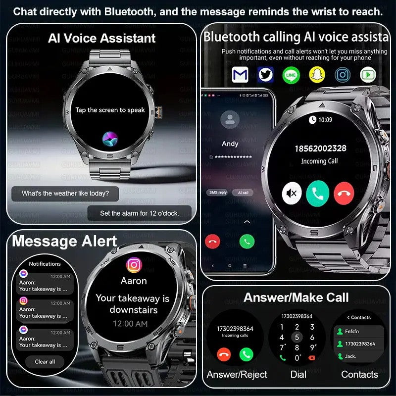 T-Rex3 Ultra Novo Smartwatch com Bússola e GPS Integrados Bateria de 1000mAh Resistência à Água 10ATM Rastreador Esportivo Smartwatches Militares para Exteriores