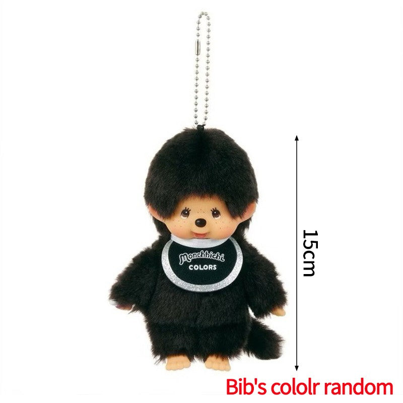 Kawaii Monchichi Doll Figure Keychain Furry Chimutan Monchhichi Figurines Hanger Pendant Bags Charm Accessories Small Gift