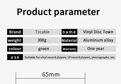 50Hz LP Toca-Discos de Vinil Universal para Discos de Música Estabilizador de Toca-Discos de Liga de Alumínio com Acessórios de Nível e Braçadeira de Peso