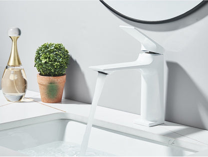 Black Bathroom Faucet Deck Mounted Bathroom Sink Mixer Tap Single Lever Basin Sink Mixer Faucets Chrome/White/Grey/Brushed Gold