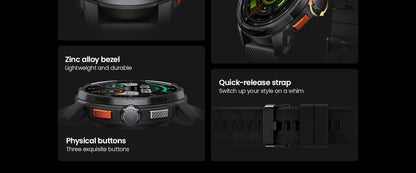 Smartwatch GPS HAYLOU Solar Ultra, Tela AMOLED de 1,6", 5ATM à prova d'água, GPS integrado, Chamadas telefônicas Bluetooth, Relógio inteligente esportivo