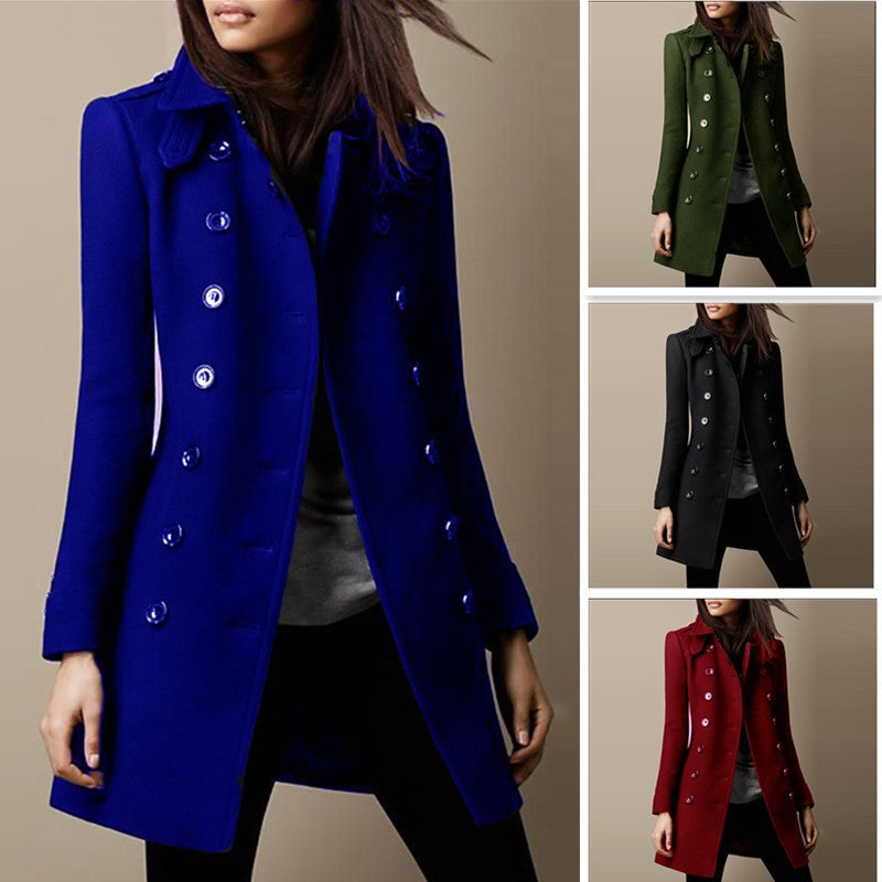 Fashion Elegance Women Jacket Mid-length Coat 2025 Solid color Belt Single-breasted Turn-down Collar for Ladies Office Outfit