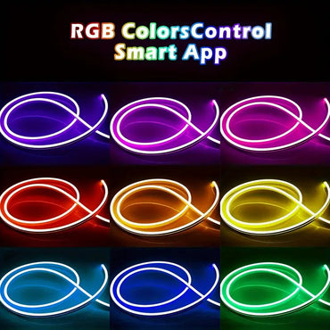 5V USB RGB Neon LED Strip 1/2/3/5M IP65 RGB Neon Lamp Tape with App and Remote Control For DIY Neon Deocoration Lighting