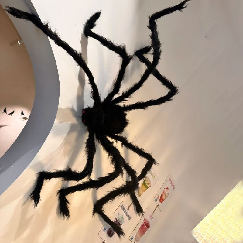 Halloween Big Plush Spider Horror Halloween Decoration Party Prop Outdoor Giant Spider Decor 30-200cm Chamber Prank Black Spider