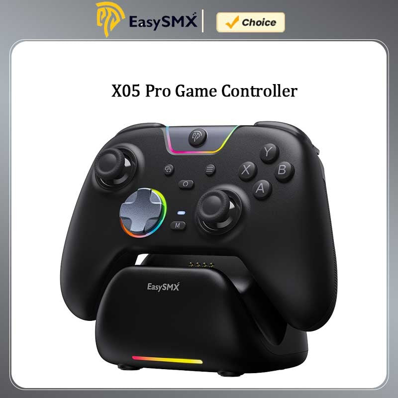 EasySMX X05 Pro Wireless Gaming Controller, Gamepad with Charing Dock for PC Nintendo Switch iOS Android with Dual Rumble Motors