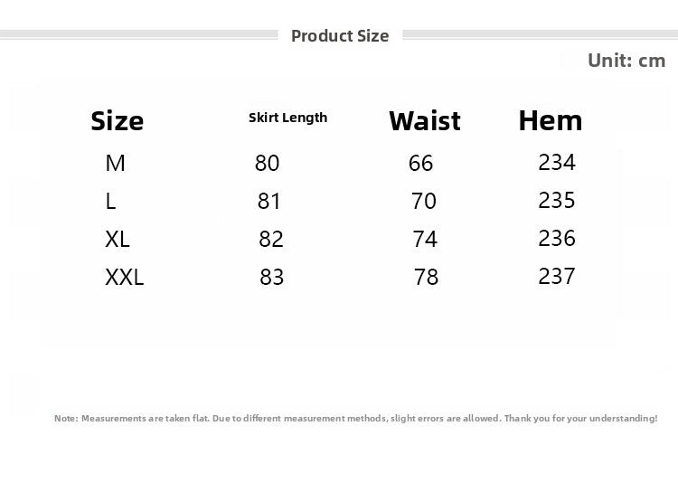 Retro Cotton Linen Double Layer High Waist Printed Skirt A-Line Summer Faionable Drifting Large Size Women's Skirts