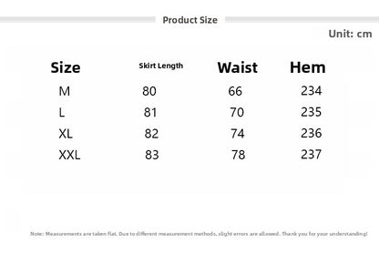 Retro Cotton Linen Double Layer High Waist Printed Skirt A-Line Summer Faionable Drifting Large Size Women's Skirts