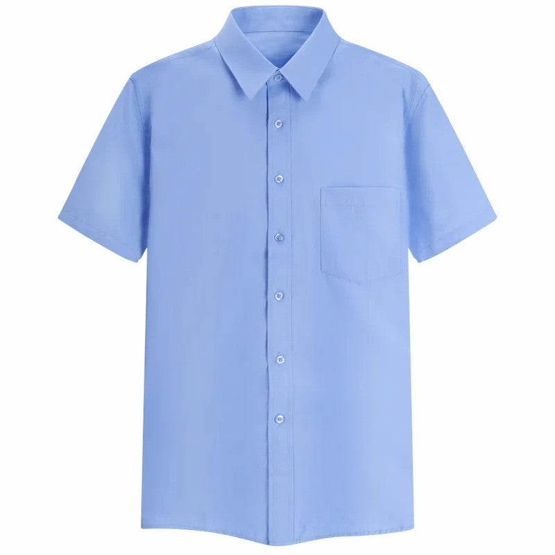 Short-sleeved Solid Color Shirt High-end Business Daily Tops Company Uniforms Can Be Customized With Printed Embroidery 2021 New