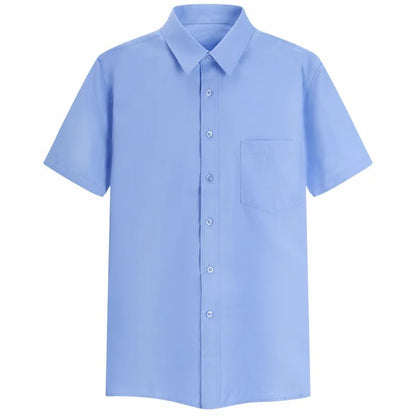 Short-sleeved Solid Color Shirt High-end Business Daily Tops Company Uniforms Can Be Customized With Printed Embroidery 2021 New