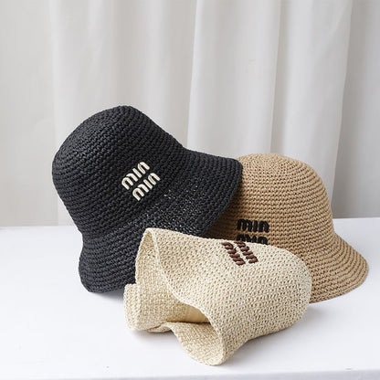 2025 Y2K beach Korean Straw Hat Summer Women Visor Bucket Hat Fisherman Hat Hand weaving Panama Girl Fishing handmade Sun Hats