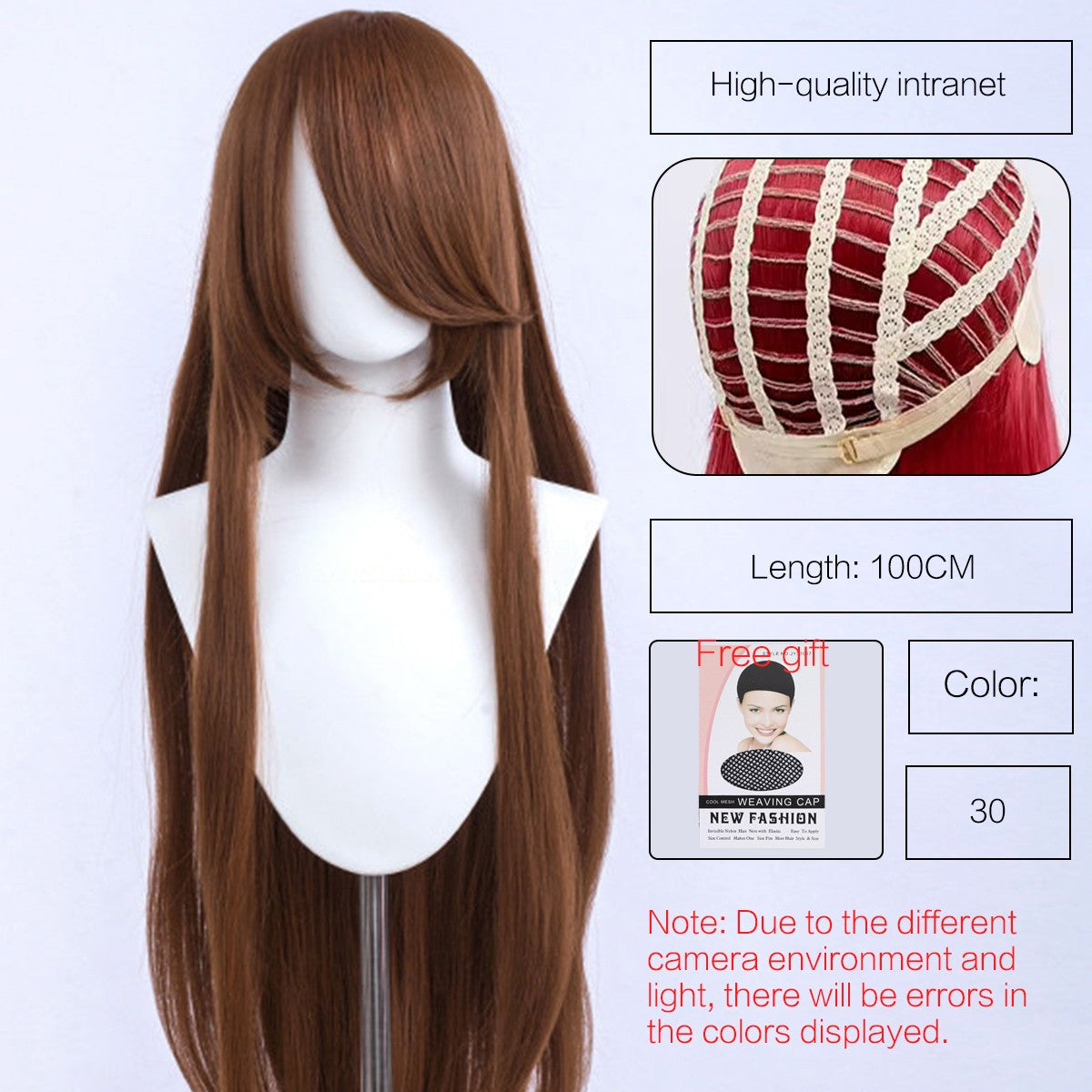 Synthetic Cute Cosplay Wig 40-inch Oblique Bangs Anime Costume Long Straight Lolita Wig Party Wig