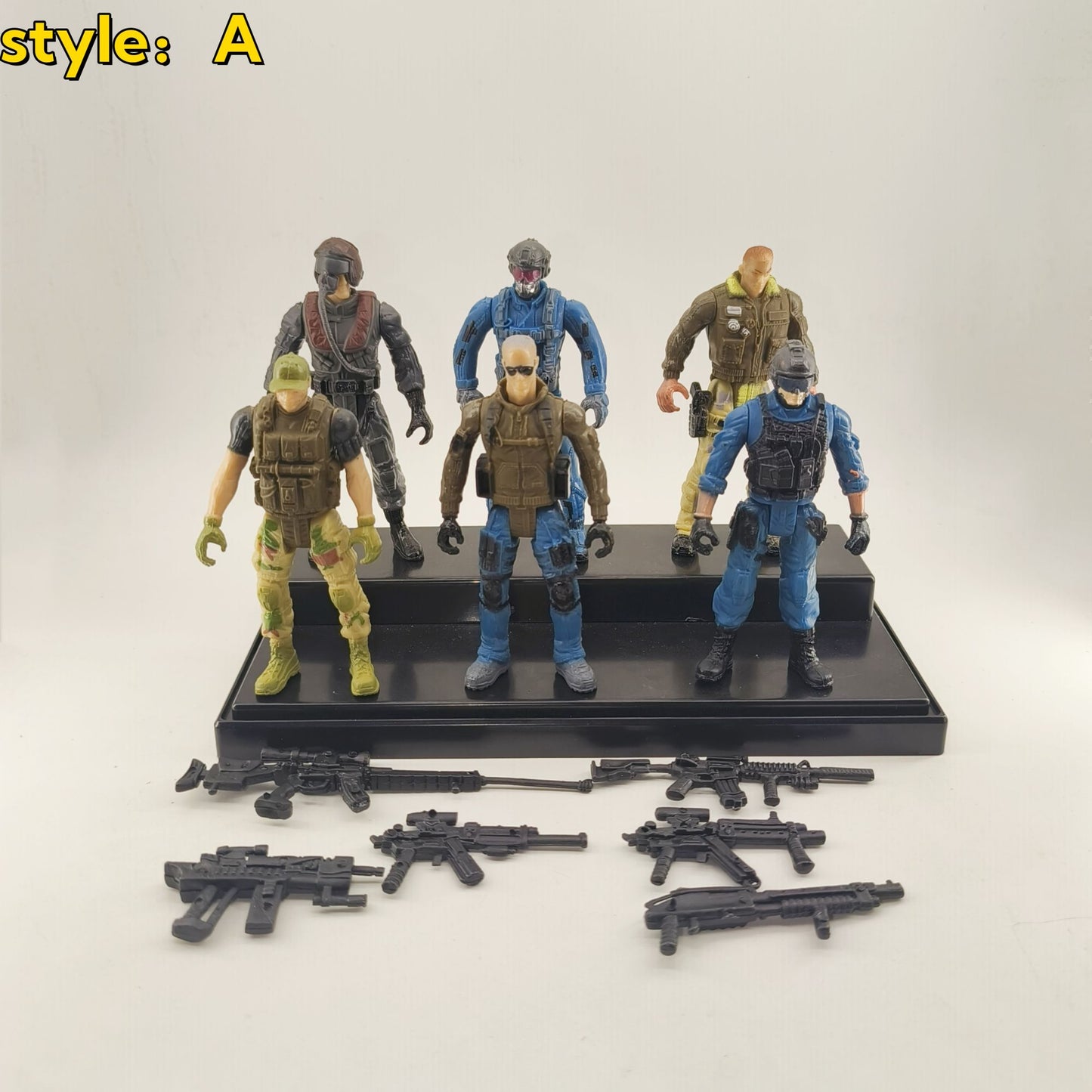 6 Peças/Conjunto Força Militar Armas Guerreiro Elite Action Figure Brinquedos PVC 10cm Terrorista SWAT Time Ornamento Presente de Aniversário Infantil
