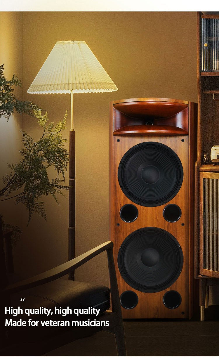 Alto-falante de chão de alta qualidade H18 de nível audiófilo, de madeira maciça, tipo corneta, duplo de 12 polegadas, tipo hifi, passivo