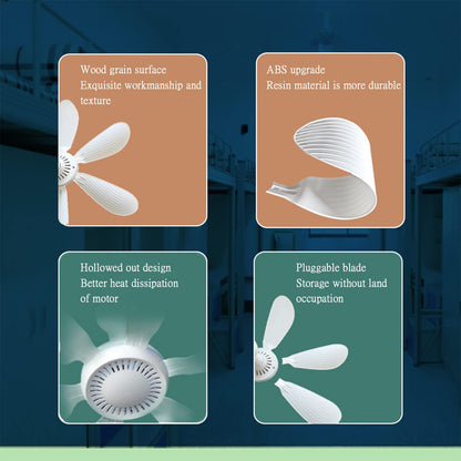 Silent 6 Leaves USB Powered Ceiling Canopy Fan with Remote Control Timing 4 Speed Hanging Fan for Camping Bed Dormitory Tent New