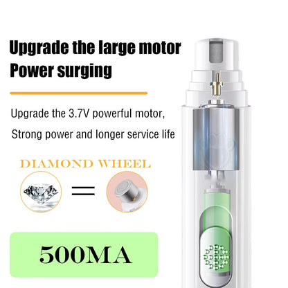 Lixador Elétrico de Unhas para Cães Cortador de Unhas Pet Recarregável USB Aparador de Unhas Pet Indolor com Roda Polidora para Animais de Estimação Pequenos/Grandes