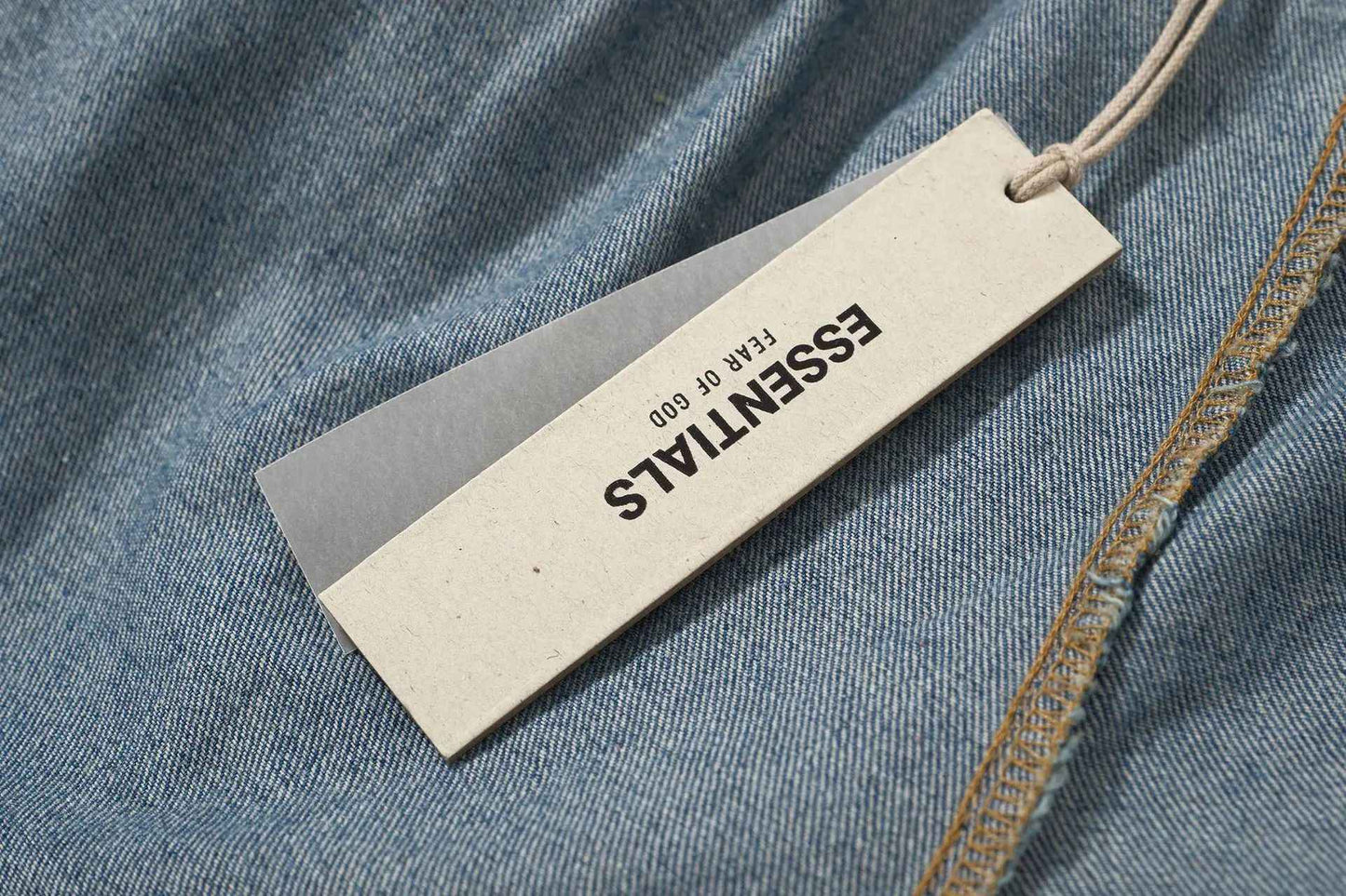 Cross-border Fog Essentials Men's Denim Straight-leg Pants American Style Washable Drawstring Elastic Waist Fit Bell Bottoms