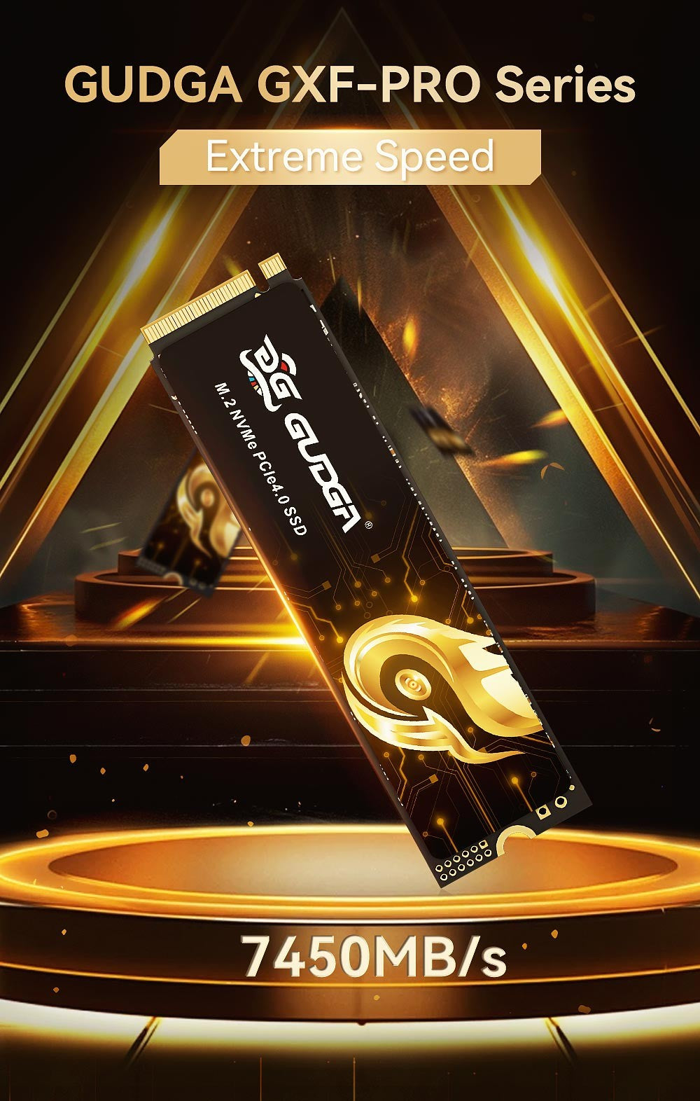 GUDGA 7450MB/s SSD M2 PCIe 4.0 NVME 2tb 512g 1TB 4tb 4 M.2 Gen4 Disco rígido de estado sólido NMVE PCIe 4.0 HDD para notebook PS5