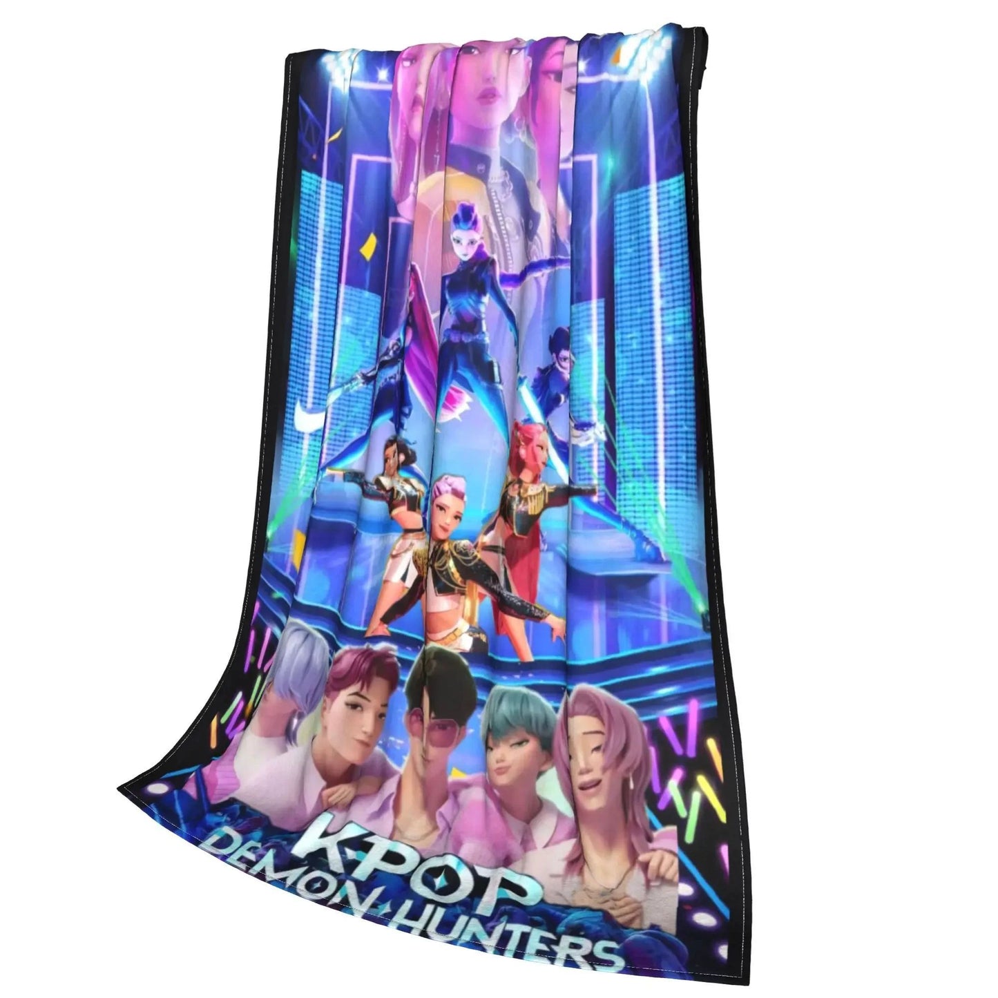 k-pop D-Demon Hunters Huntrix Saja Boys Blanket  Super Warm Comfortable Plush Throw Blanket Child Home Decor Flannel  Bed Cover