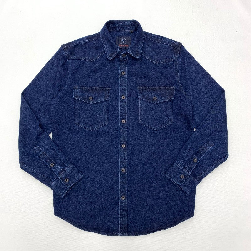 Heavy cargo denim shirt men May Khaki autumn do old retro loose casual plus size shirt coat