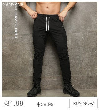 GANYANR Brand Running Pants Men Winter Fitness Crossfit Training Sports Jogger Long Trousers Athletic Loose Jogging Gym Training