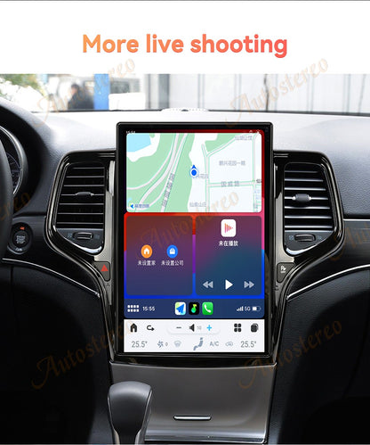 14.4 Polegadas Android 8+128GB para JEEP Grand Cherokee 2010-2021 Estilo Tesla Carro GPS Navegação Multimídia Player Rádio Toca-fitas Central