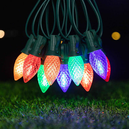 Outdoor Light Cable EU 220V US 110V String Light Wire E12 Sockets C7 Lamp Base Connectable Party Wedding Decor Street Garland